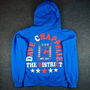 Dave Chappelle Blue Washington DC Hoodie Graphic Pullover Oversized Size S